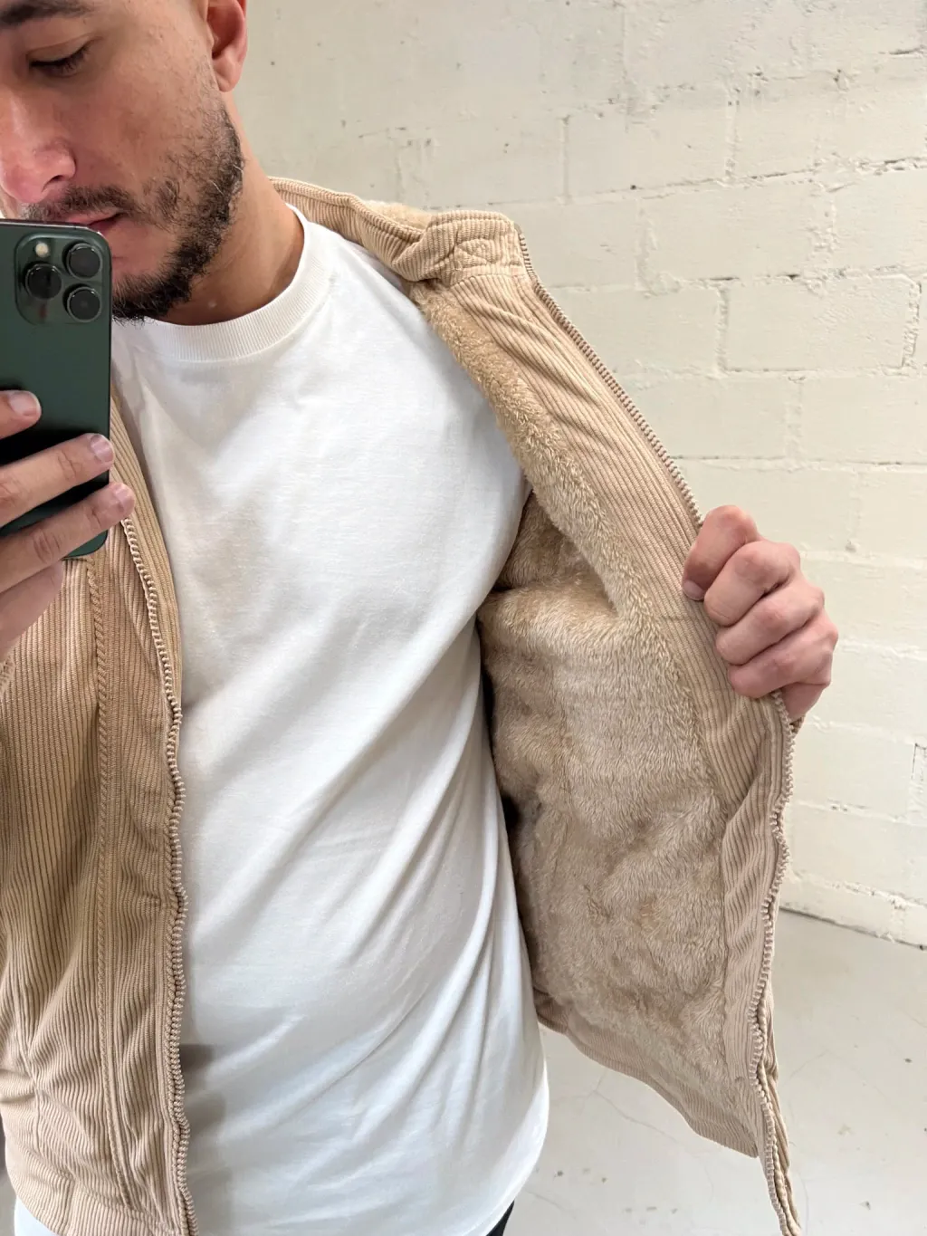 Casaco Masculino Cotelê Forrado com Pelo