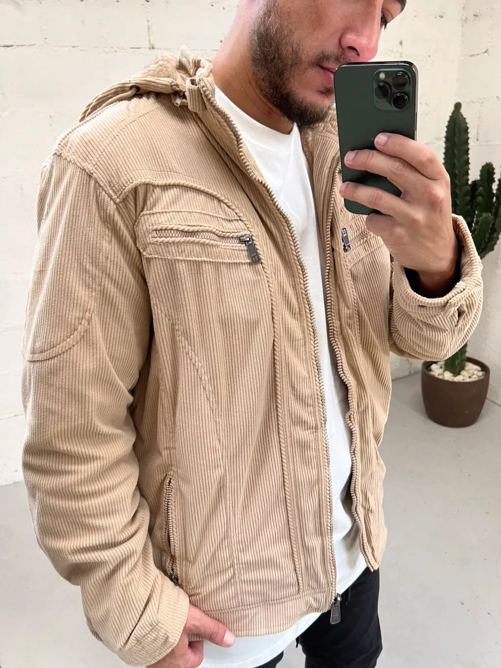 Casaco Masculino Cotelê Forrado com Pelo