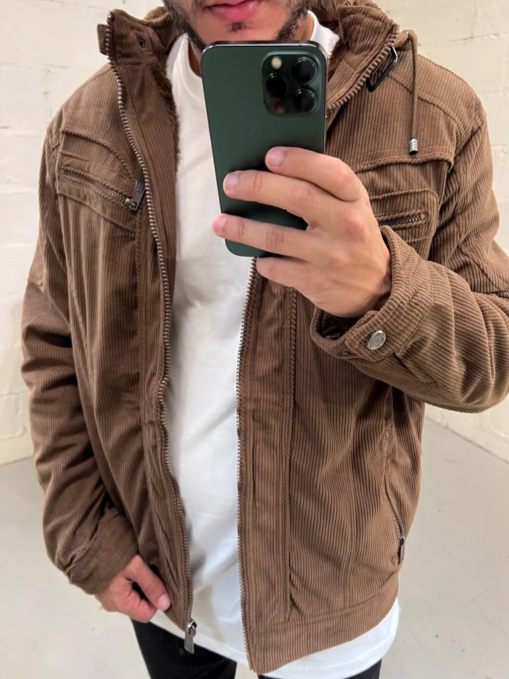 Casaco Masculino Cotelê Forrado com Pelo