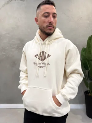 Casaco Moletom Thug Nine Shield Puff Off White