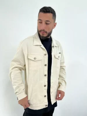 Jaqueta Jeans Bege Masculina
