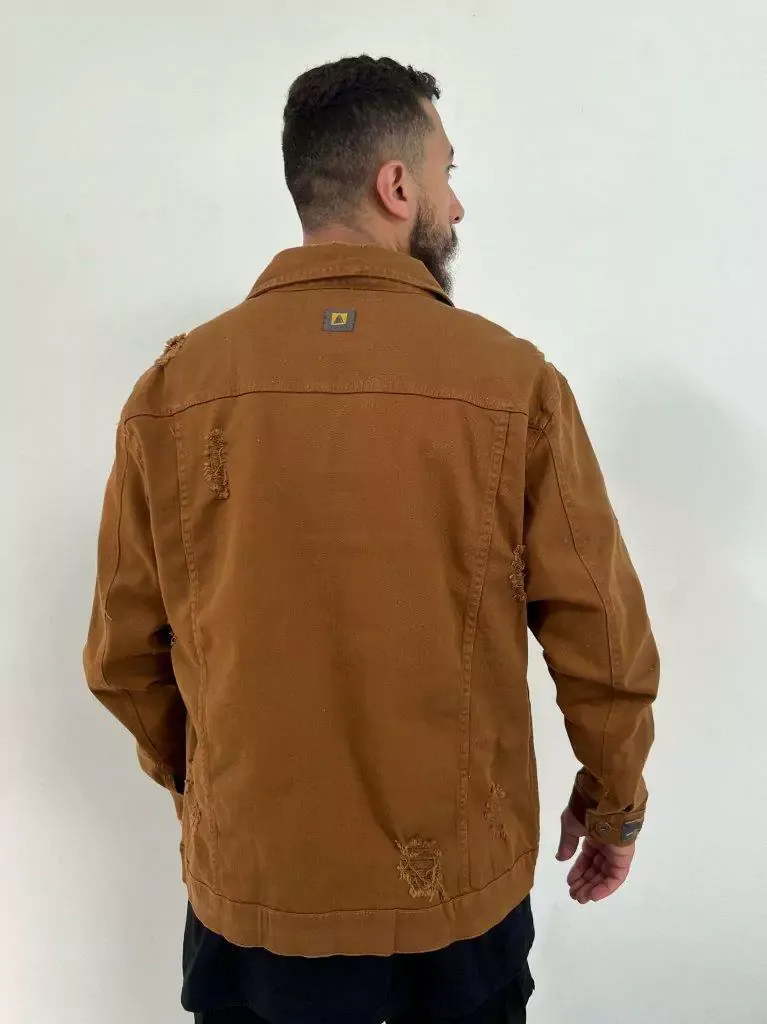 Jaqueta Jeans Marrom Masculina