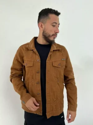 Jaqueta Jeans Marrom Masculina