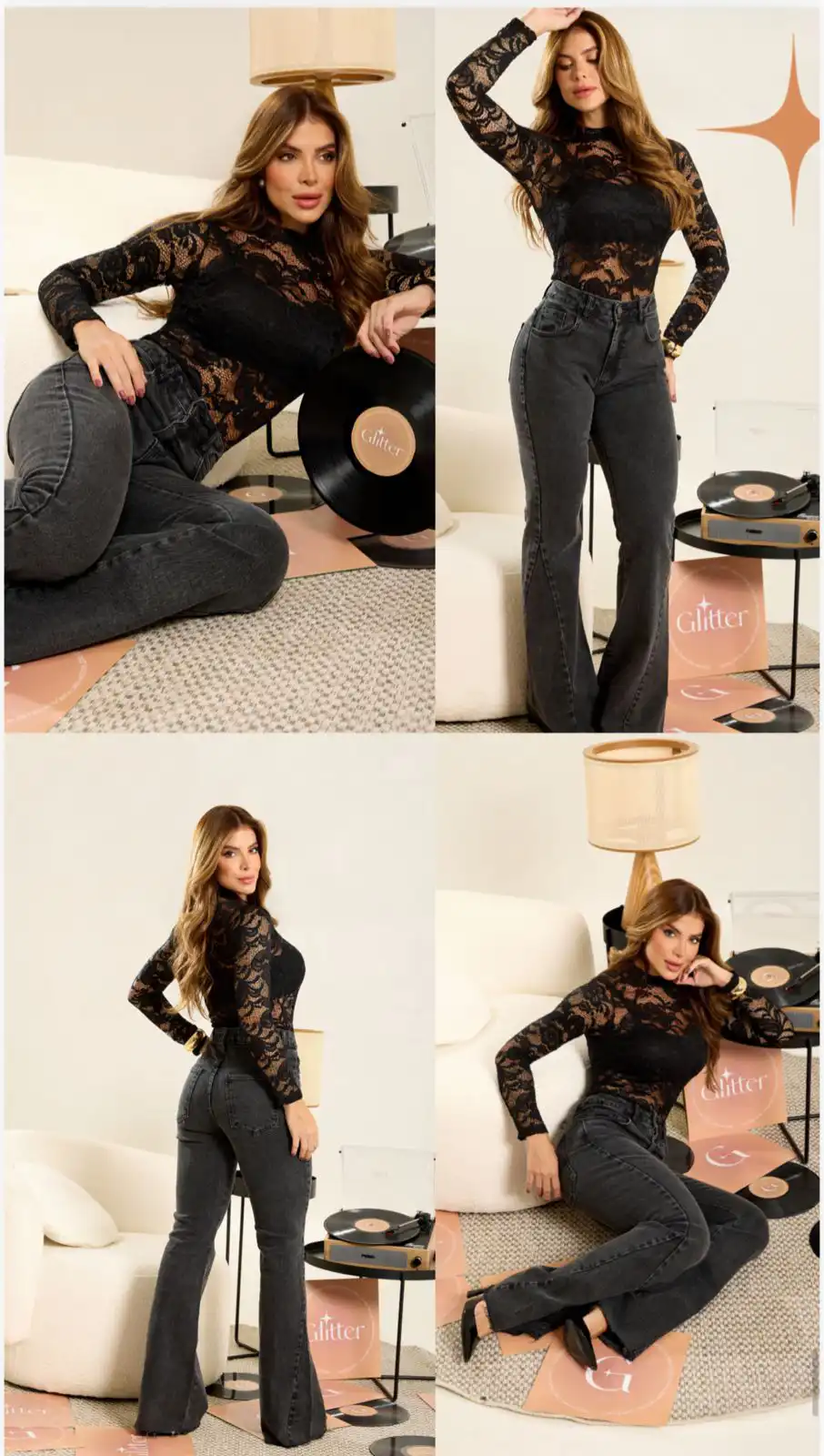 Calça Flare Comfy Preto Marmorizado