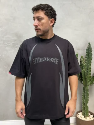 Camiseta Thug Nine Oversize Flames