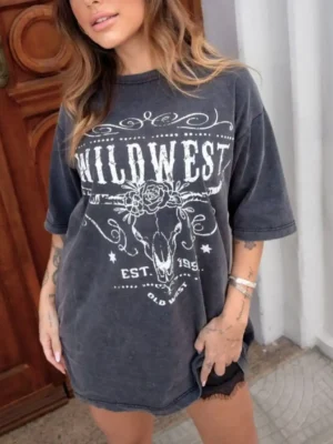T-Shirt Max Wild West 1998 Preta Estonada