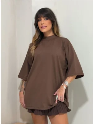 T-shirt Max Gola Alta lisa