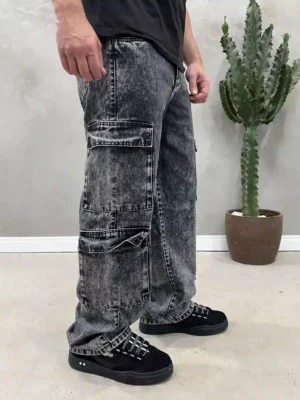 Calça Jeans Estonada Bolso Dulpo Masculina