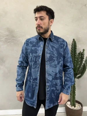 Camisa Jeans Estampada Paradise Booq