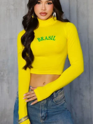 Cropped Brasil Bordado