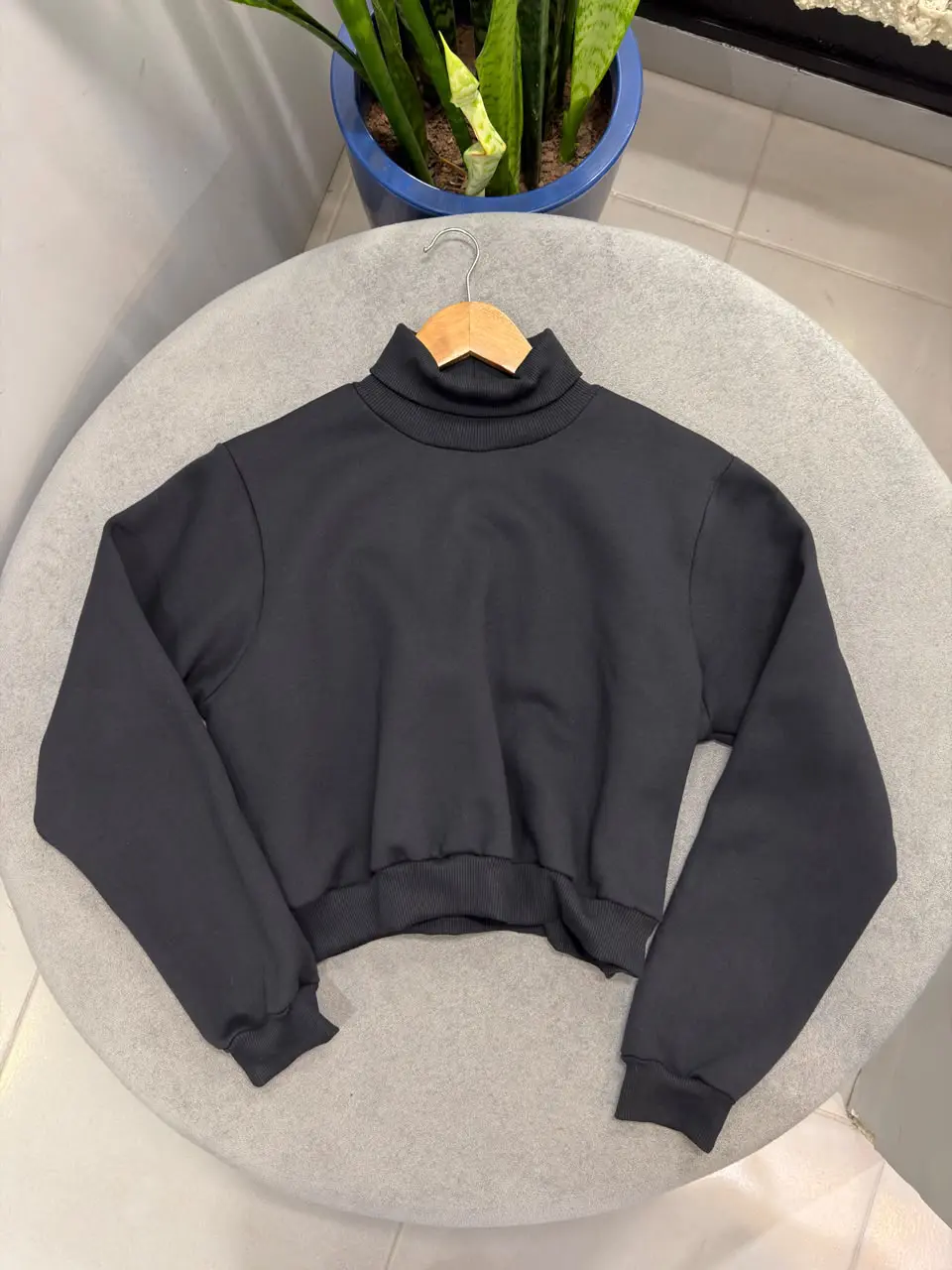 Cropped de Moletom Gola Alta