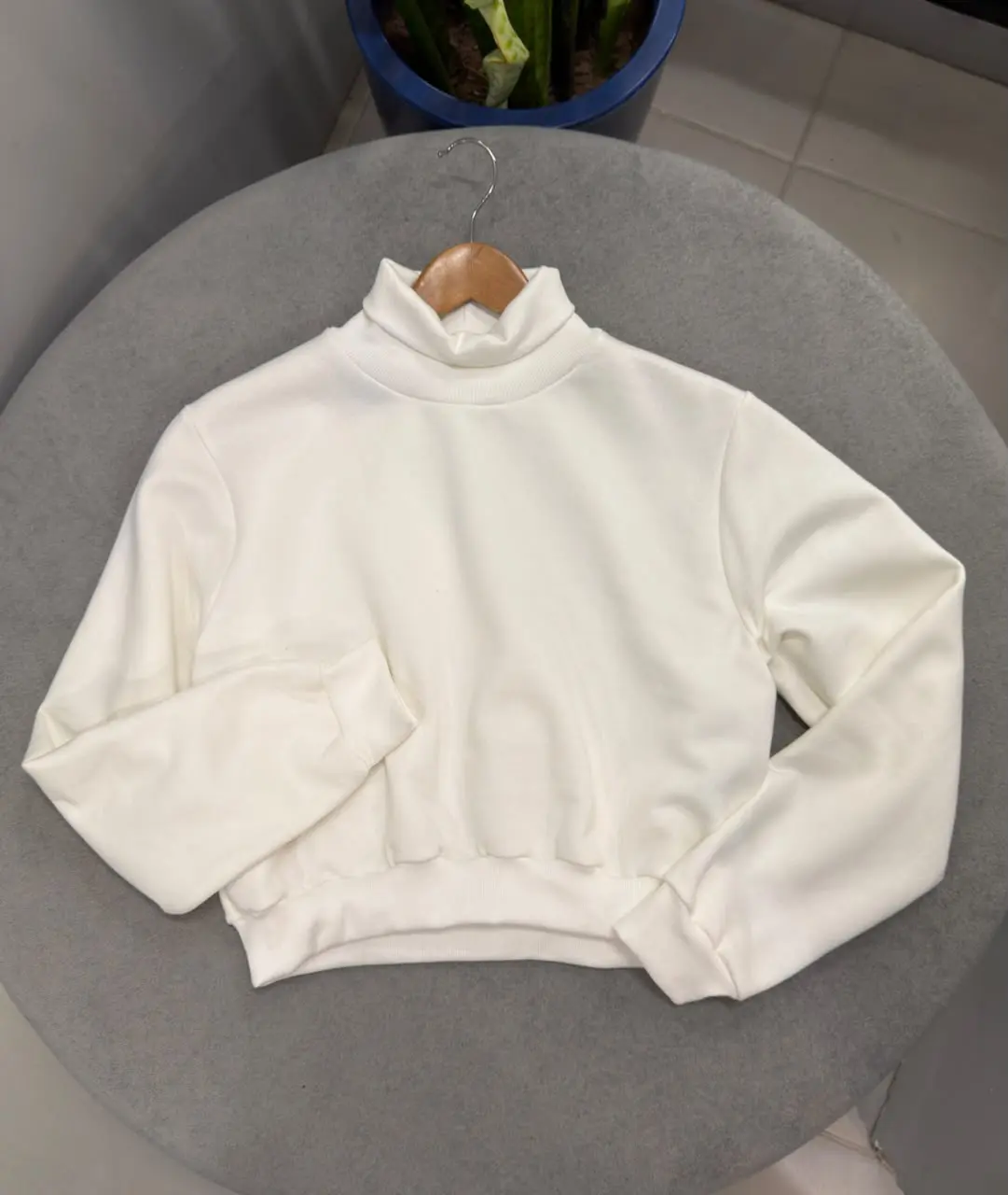 Cropped de Moletom Gola Alta