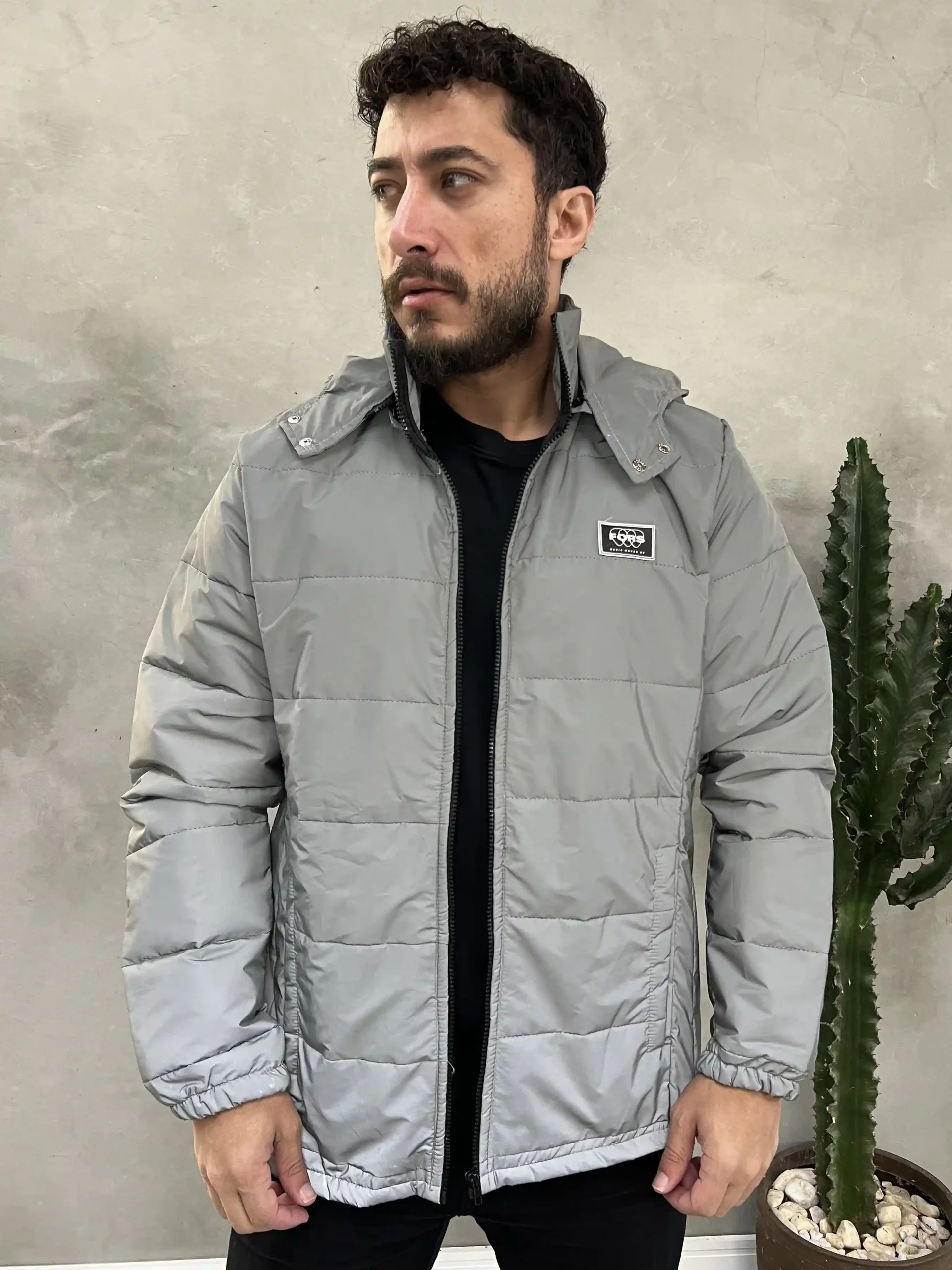 Jaqueta Puffer Refletiva Masculina