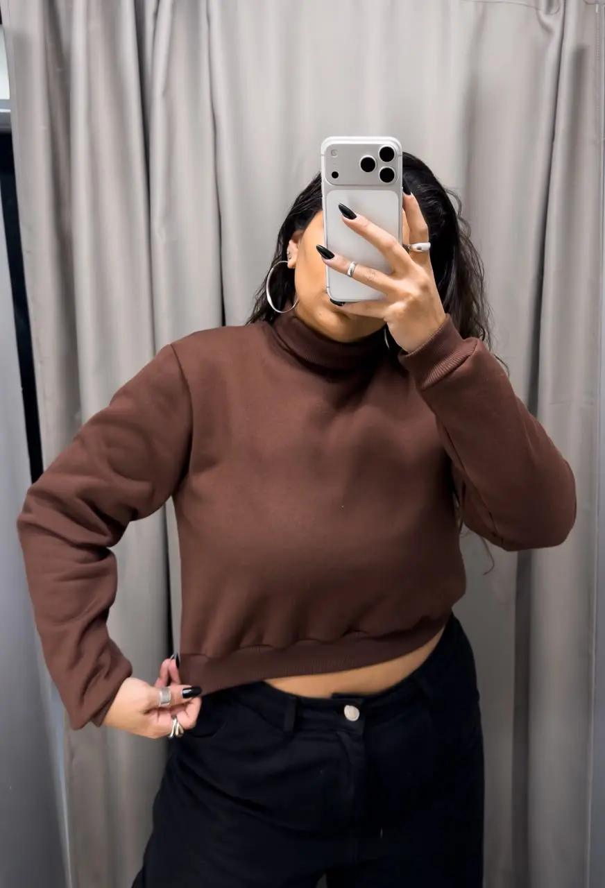Cropped de Moletom Gola Alta