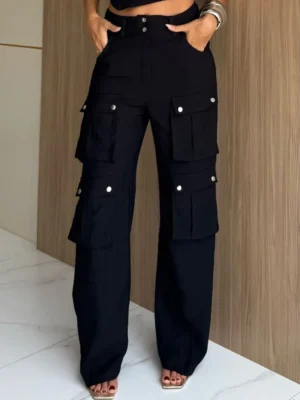 Calça Wide Cargo 4 Bolsos