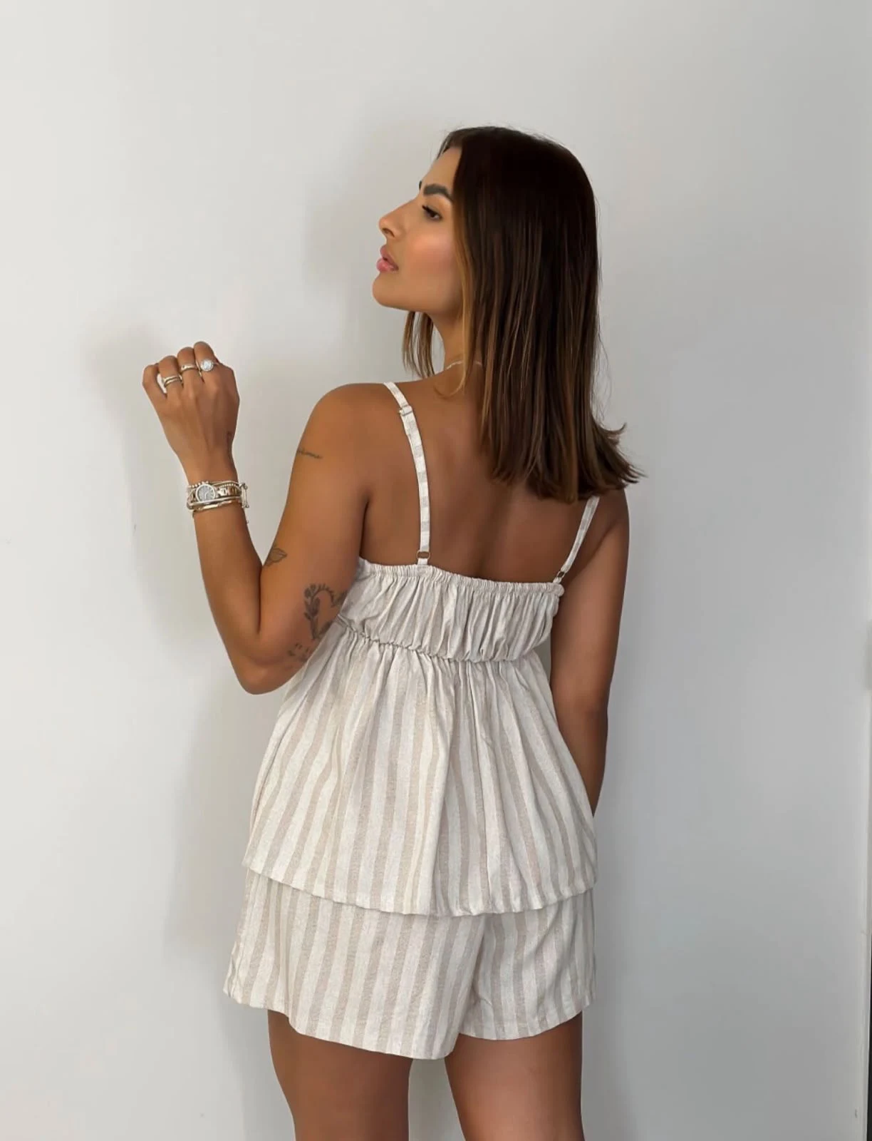 Conjunto Bata e Short Listrado